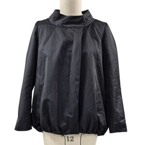 Simply Vera Wang Poly/Nylon Black Windbreaker Fully Lined Sz 10